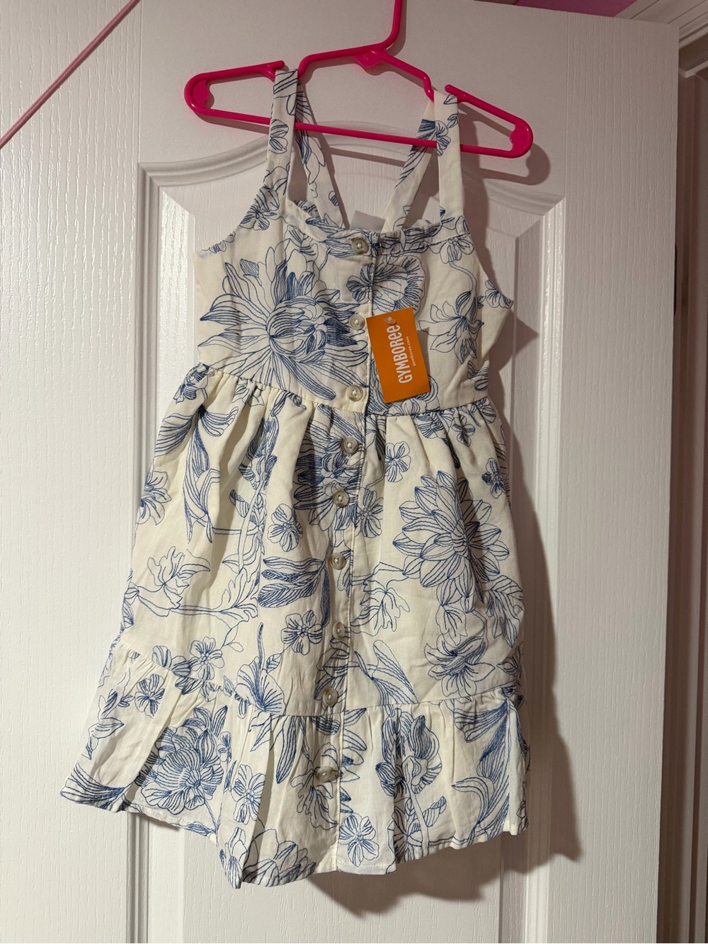 Gymboree Cream Sundress with Blue Floral Print